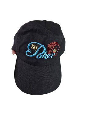 TAJ Poker Black Hat Cap Adjustable KC One Size Fits All